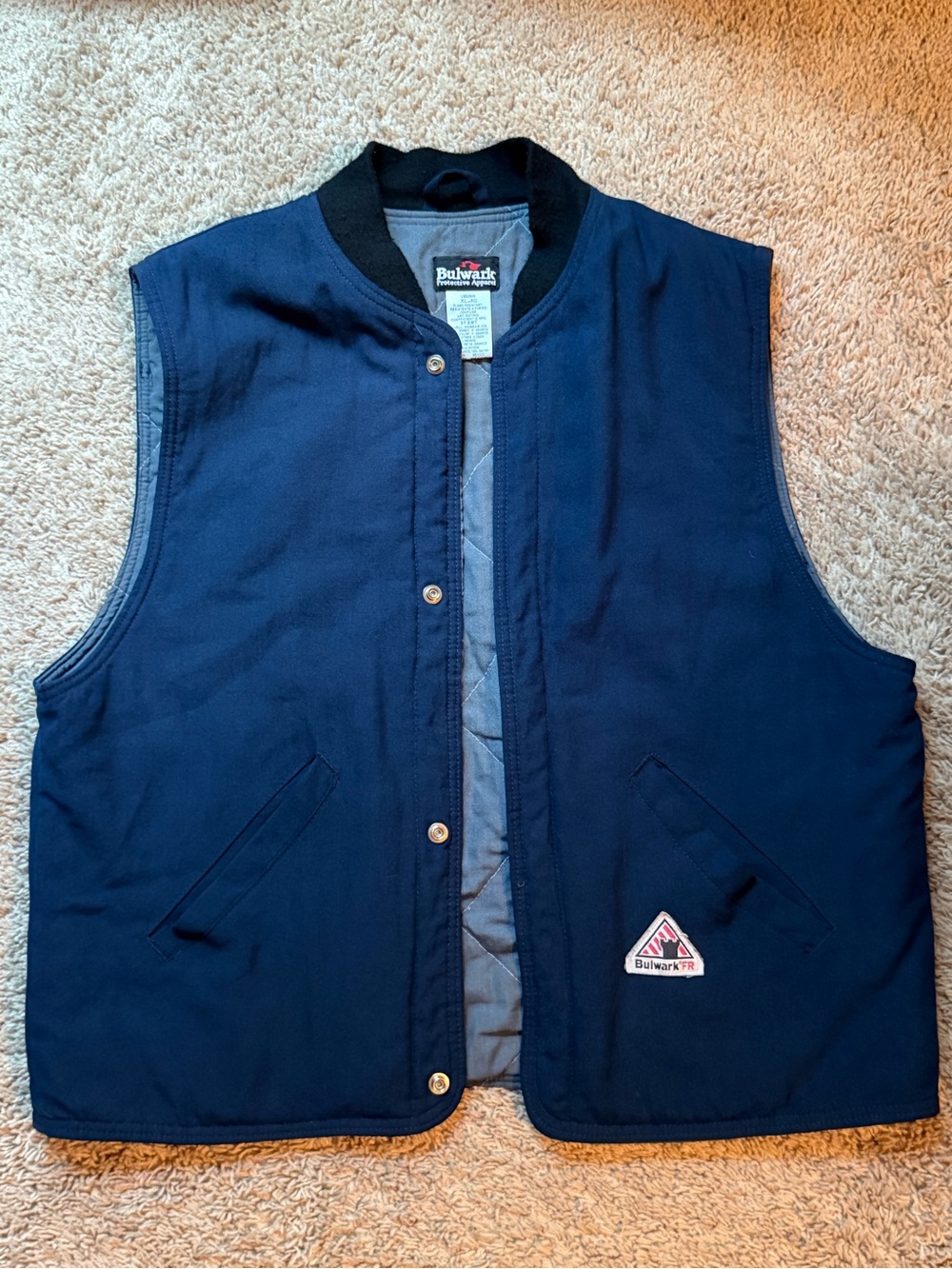 Bulwark Navy Quilted Work Vest